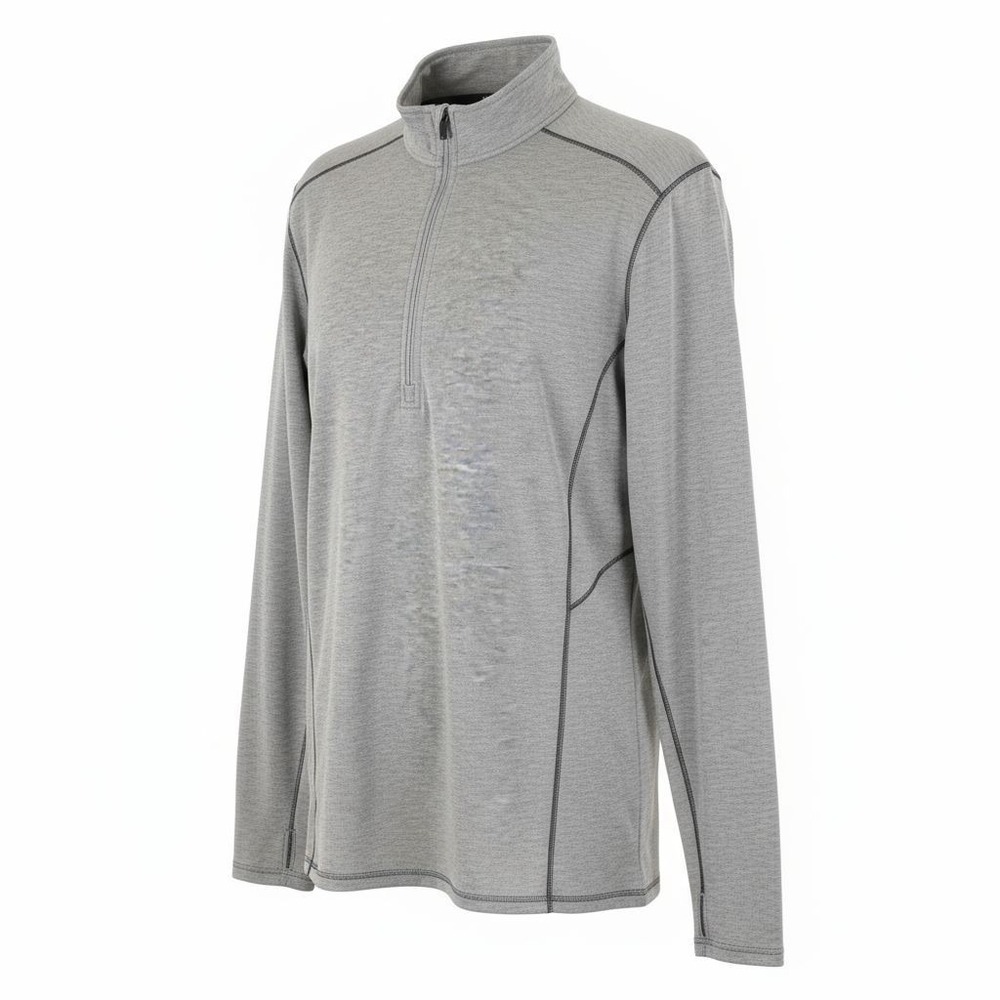KÜHL Akkomplice Zip Neck Base Layer Top Gray Ash Thumbholes Women's Size‎ Large